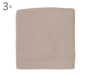 Set van 3 handdoeken HNL Refined, zand, 50 x 100 cm