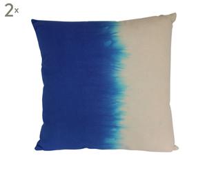 Set van 2 kussens Dip Dye, blauw, 45 x 45 cm