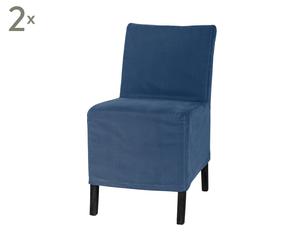 Set van 2 eettafel stoelen Denver I, donkerblauw, H 86 cm