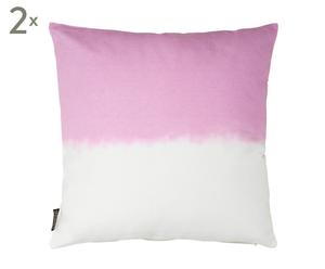 Set van 2 kussens Summer Pillow Lilac, roze/wit, 50 x 50 cm