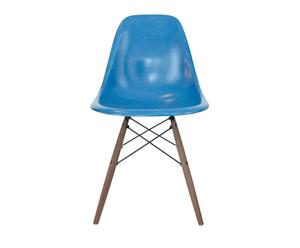 Eames stoel Herman Miller, blauw, H 79 cm