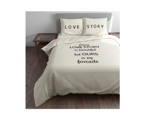 Lits-jumeaux Every Love Story, creme, 240 x 200/220