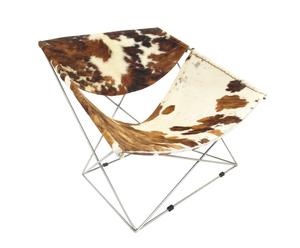 Butterfly chair Pierre Paulin, cow skin, H 75 cm