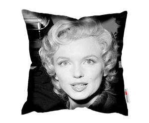 Kussen Marilyn Monroe, zwart/grijs/wit, 45 x 45 cm