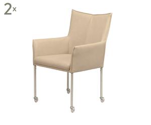 Set van 2 stoelen Jack, beige/zilver, H 92 cm