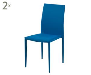 Set van 2 eetkamerstoelen Adrian, blauw, H 92 cm