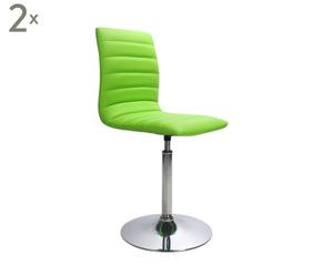 Set van 2 stoelen 360, groen, L 55 cm