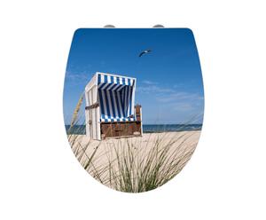 WC-bril Wicker Beach, wit/multicolour, L 38,8 cm