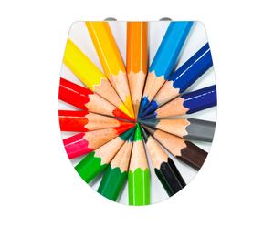WC-bril Coloured Pencils, wit/multicolour, L 38,8 cm