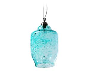 Handgemaakte hanglamp Lumin, turquoise, diameter 25 cm