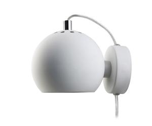 LED-wandlamp Ball, mat wit, diameter 12 cm