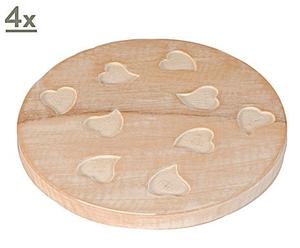 Zestaw 4 drewnianych podstawek „Wooden Plate”