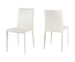 Zestaw 2 skórzanych krzeseł „Andrew”, biały