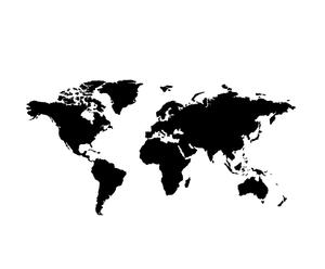 Naklejka samoprzylepna „Mapa świata” – czarna