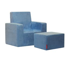 Fotel i puf „Classic”, niebieski