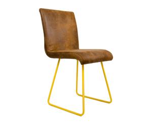 Krzesło „Organique Vol. 1”, brązowe na żółtych płozach