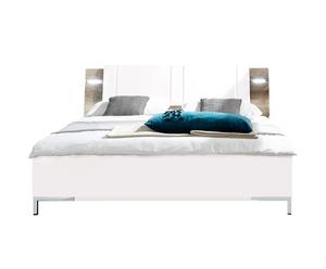 Rama łóżka z podświetlanym zagłówkiem „Malaga White”