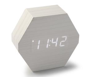 Stolné LED-hodiny „Digital White”, 13 x 4,5 x 11,5 cm
