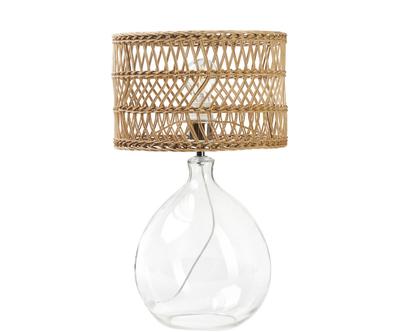 Stoln lampa s ratanovm stnidlem "Zoya”, Ø 30 x 51 cm