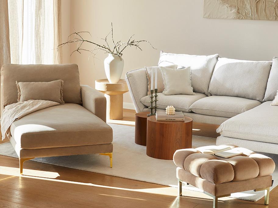 Muebles en blanco y beige