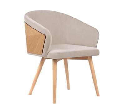 Židle "Tucan Beige & Natural Beech Wood”, 55 x 56 x 82 cm