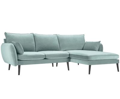 Čtyřmístná pravostranná rohová pohovka "Lento Mint & Black Beech Wood”