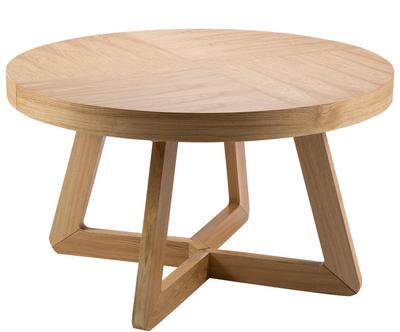 Rozkládací stůl z dubového dřeva "Bodil Natural Oak Veneer and Oak & Wood”, 130 x 130 x 76 cm