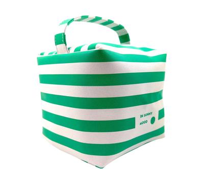 Kosmetick tatika "Sunny Stripe Green”, 14 x 14 x 14 cm