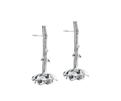 Náušnice "Flos Silver”, 4 cm