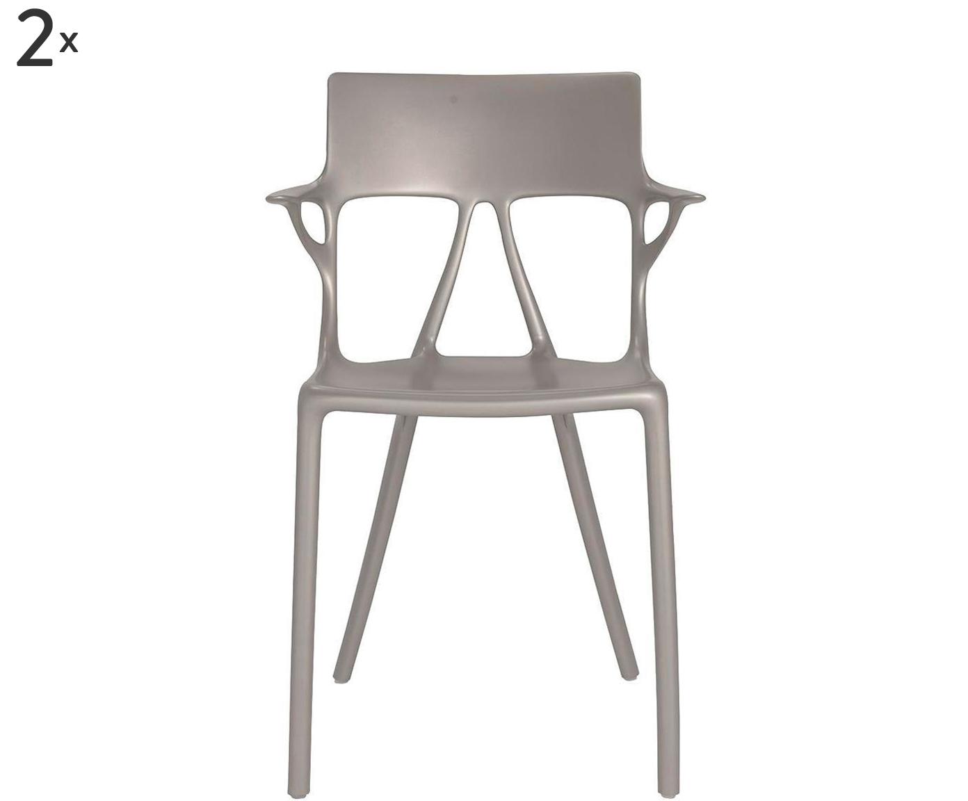 Komplet 2 krzeseł „A.I. Grigio”, 53 x 54 x 81 cm