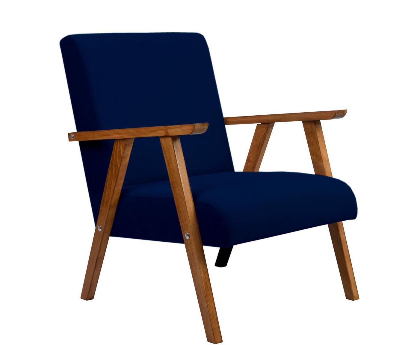 Fotel „PRL Blue&Natural”, 60 x 69 x 77 cm