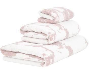 Handtuch-Set Malin, 3-tlg., rosa/cremeweiß