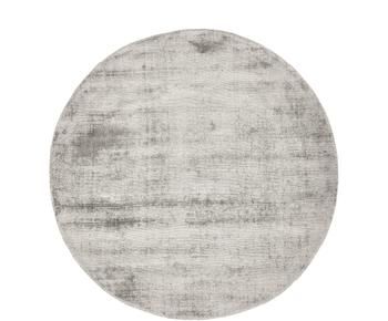Runder Viskoseteppich Jane in Grau, handgewebt, Ø 120 cm